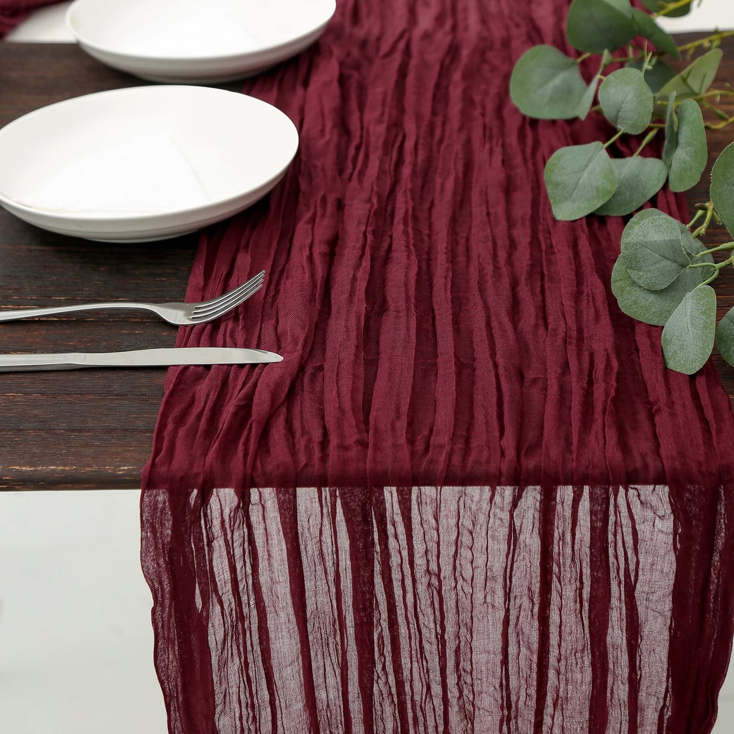 TETOU Cheesecloth Table Runner Boho Gauze Cheese Cloth Table Runner Wedding Home Table Decor