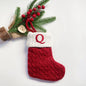 TETOU Christmas Stocking with Letter Mini Cute Red Knitted Christmas Stocks Gift Bags Pendant Christmas Tree Decor