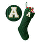 TETOU Christmas Stockings with Initials Letter 18" Stockings for Christmas Decoration- Green A