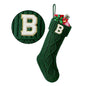 TETOU Christmas Stockings with Initials Letter 18" Stockings for Christmas Decoration - Green A