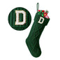TETOU Christmas Stockings with Initials Letter 18" Stockings for Christmas Decoration - Green A
