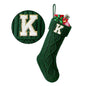 TETOU Christmas Stockings with Initials Letter 18" Stockings for Christmas Decoration - Green A