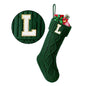 TETOU Christmas Stockings with Initials Letter 18" Stockings for Christmas Decoration- Green A