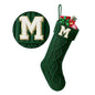 TETOU Christmas Stockings with Initials Letter 18" Stockings for Christmas Decoration- Green A