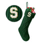 TETOU Christmas Stockings with Initials Letter 18" Stockings for Christmas Decoration - Green A