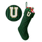 TETOU Christmas Stockings with Initials Letter 18" Stockings for Christmas Decoration- Green A
