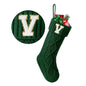 TETOU Christmas Stockings with Initials Letter 18" Stockings for Christmas Decoration- Green A