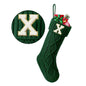 TETOU Christmas Stockings with Initials Letter 18" Stockings for Christmas Decoration- Green A