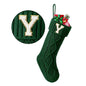 TETOU Christmas Stockings with Initials Letter 18" Stockings for Christmas Decoration - Green A