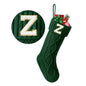 TETOU Christmas Stockings with Initials Letter 18" Stockings for Christmas Decoration - Green A