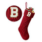 TETOU Christmas Stockings with Initials Letter 18" Stockings for Christmas Decoration - Red A