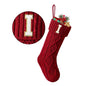 TETOU Christmas Stockings with Initials Letter 18" Stockings for Christmas Decoration - Red J