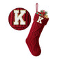 TETOU Christmas Stockings with Initials Letter 18" Stockings for Christmas Decoration - Red A