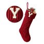 TETOU Christmas Stockings with Initials Letter 18" Stockings for Christmas Decoration - Red J