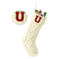TETOU Christmas Stockings with Initials Letter 18" Stockings for Christmas Decoration - White A