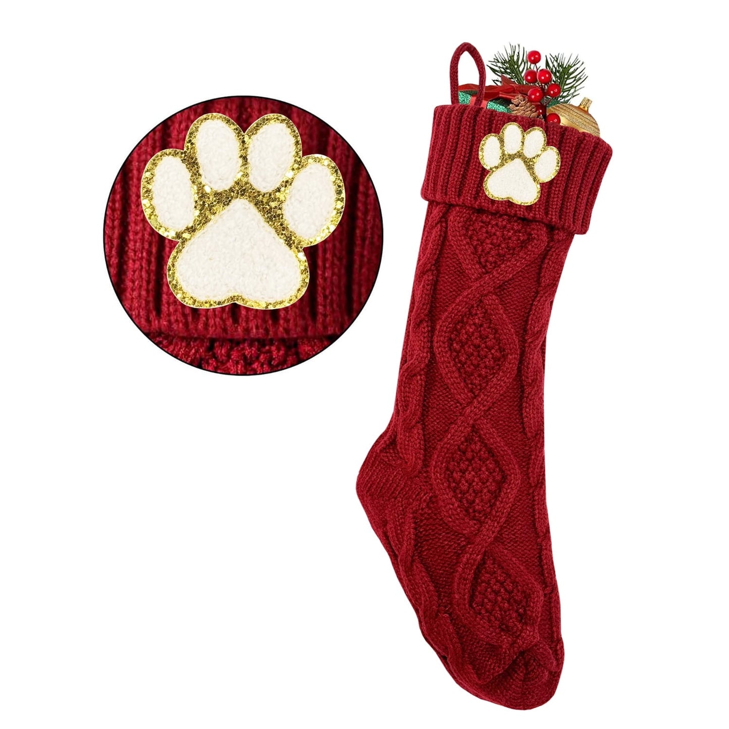 TETOU Christmas Stockings with Initials Letter 18" Stockings for Christmas Decoration - Red J