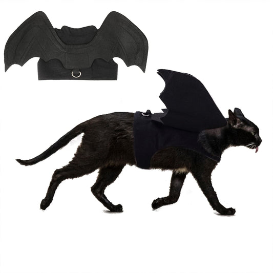 TETOU Dog Halloween Costume, Halloween Bat Fairy Wings Pet Harness Costumes for Dogs Cats Hallowe'en Party