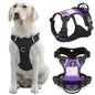 TETOU Dog Harness, No-Pull Pet Harness, Adjustable Reflective Soft Padded Dog Vest with Handle, Nameplate Design for DIY Name Phone Number Address, Suitable for Small Medium Large Dogs - Black M