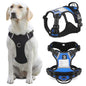 TETOU Dog Harness, No-Pull Pet Harness, Adjustable Reflective Soft Padded Dog Vest with Handle, Nameplate Design for DIY Name Phone Number Address, Suitable for Small Medium Large Dogs - Black M
