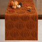 TETOU Fall Table Runner,13x72 Inch Pumpkin Jacquard Soft Plush Faux Fur Table Runner for Fall Farmhouse Home Halloween Thanksgiving Party Decoration(Rust Red)