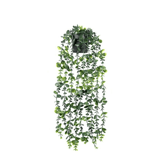 TETOU Faux Plants Artificial String of Pearls Plant in Pot Realistic Green Hanging Plants for Shelf Desk Home Garden Decor