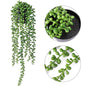 TETOU Faux Plants Artificial String of Pearls Plant in Pot Realistic Green Hanging Plants for Shelf Desk Home Garden Decor