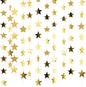 TETOU 130 Feet Glitter Star Garland Banner Decor, Gold Streamers Hanging Star Bunting Banner Backdrop for 2025 New Year Graduation Wedding Birthday Christmas Party Decoration