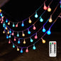 TETOU Globe String Lights, 33ft 80LED Crystal Fairy String Lights Battery Operated String Lights with Remote Waterproof for Indoor Outdoor Camping Hanging Home Patio Garden Decoration - Warm Color