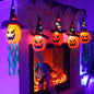 TETOU Halloween Decorations Outdoor Hanging Lights, Glowing Pumpkin Witch Hat Led Scary Light for Indoor Outside Party Tree Garden Porch Hallowe'en Decoration