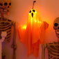 TETOU Hallowe'en LED Hanging Ghosts, 19.68" Cute Glowing Flying Ghost for Hallowe'en Party Front Yard Patio Lawn Garden Holiday Decor - Orange