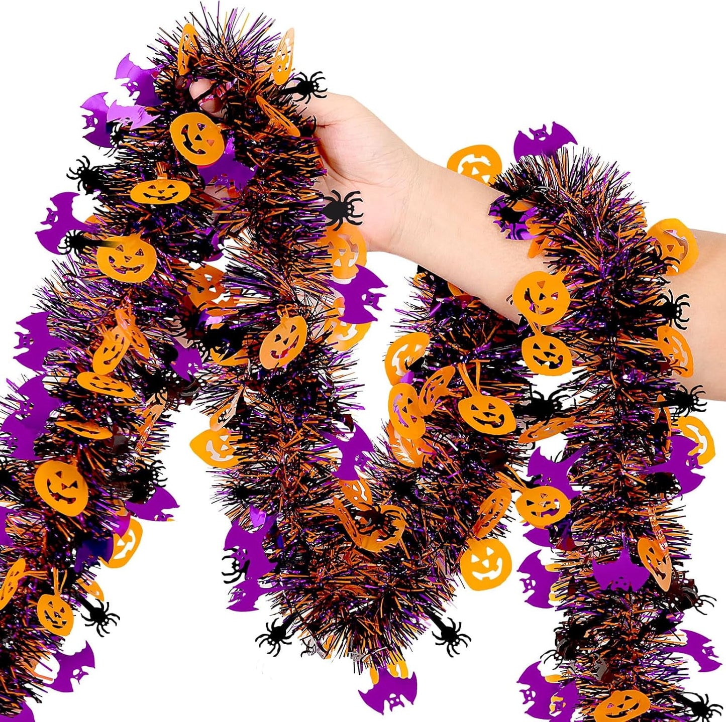 TETOU Easter Garland Decor,50Ft Pink Glitter Tinsel Spring Garland for Tree Home Fireplace Easter Party Indoor Outdoor Decoration