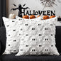 TETOU Halloween Pillow Covers,18"x18"Set of 2 White Ghost Throw Pillow Cases,Soft Faux Fur Wool Couch Cushion for Sofa Bedroom Living Room Home Farmhouse Fall Halloween Decor