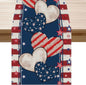TETOU Heart Stripe Stars 4th of July Table Runner,13x72 Inch Memorial Day Independence Day Patriotic America Cloth Table Decoration Home Kitchen Dining Indoor Holiday Farmhouse Decor