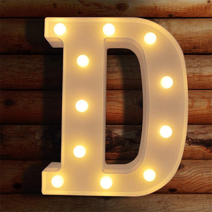 TETOU LED Letter Lights Luminous Letters Sign Home Decor for Wedding Birthday Party Christmas Battery Powered Decoration (A)