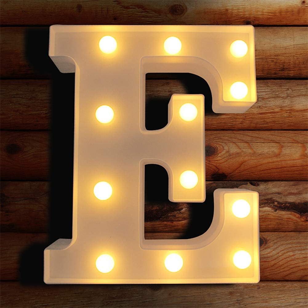 TETOU LED Letter Lights Luminous Letters Sign Home Decor for Wedding Birthday Party Christmas Battery Powered Decoration (A)