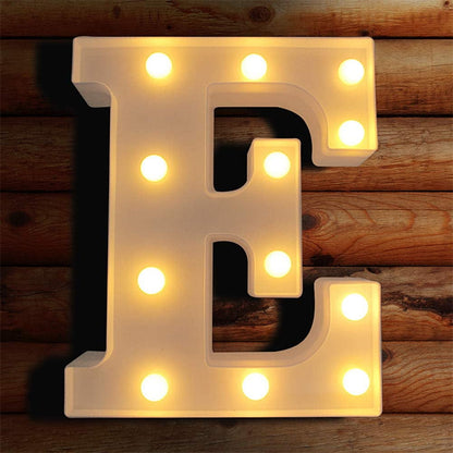 TETOU LED Letter Lights Luminous Letters Sign Home Decor for Wedding Birthday Party Christmas Battery Powered Decoration (A)