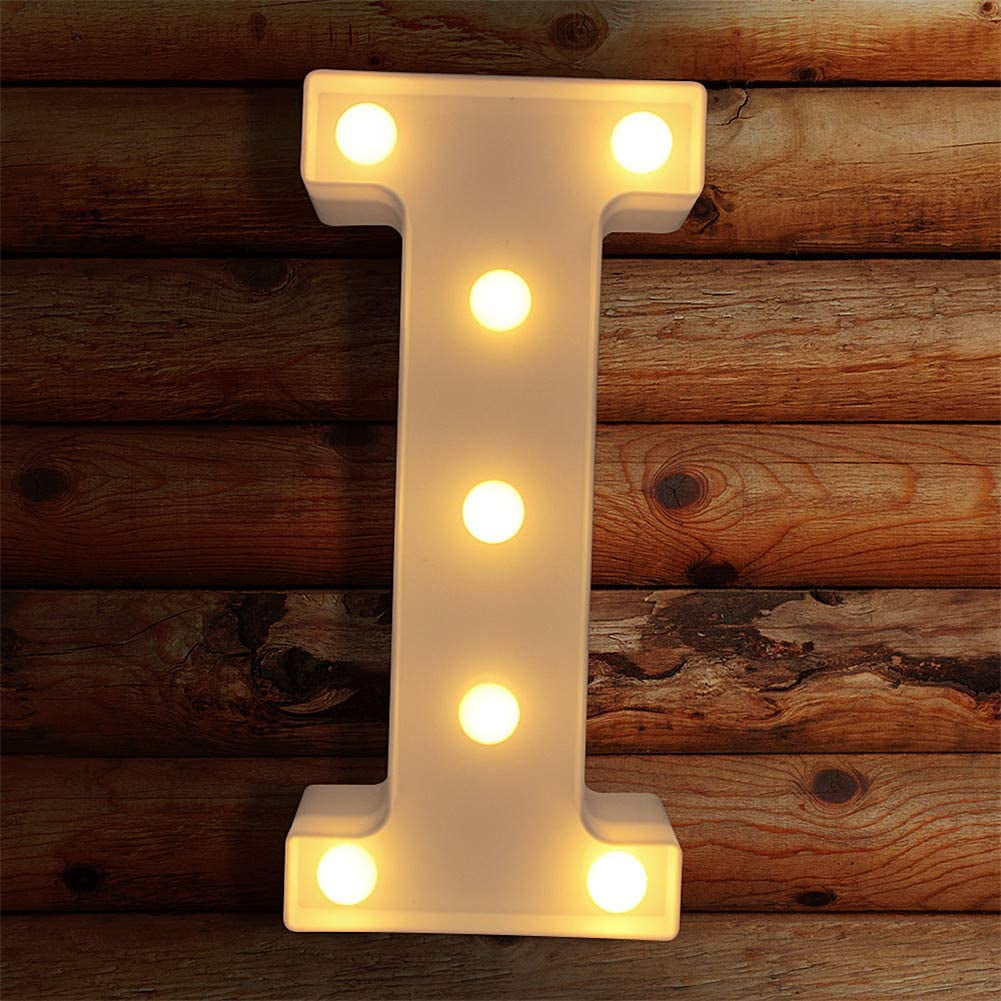 TETOU LED Letter Lights Luminous Letters Sign Home Decor for Wedding Birthday Party Christmas Battery Powered Decoration (A)