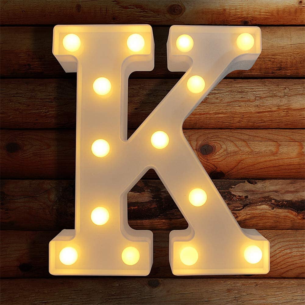 TETOU LED Letter Lights Luminous Letters Sign Home Decor for Wedding Birthday Party Christmas Battery Powered Decoration (A)