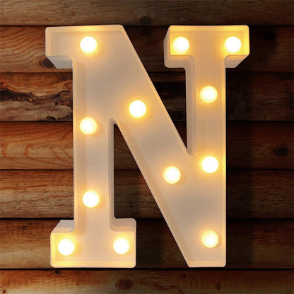 TETOU LED Letter Lights Luminous Letters Sign Home Decor for Wedding Birthday Party Christmas Battery Powered Decoration (A)