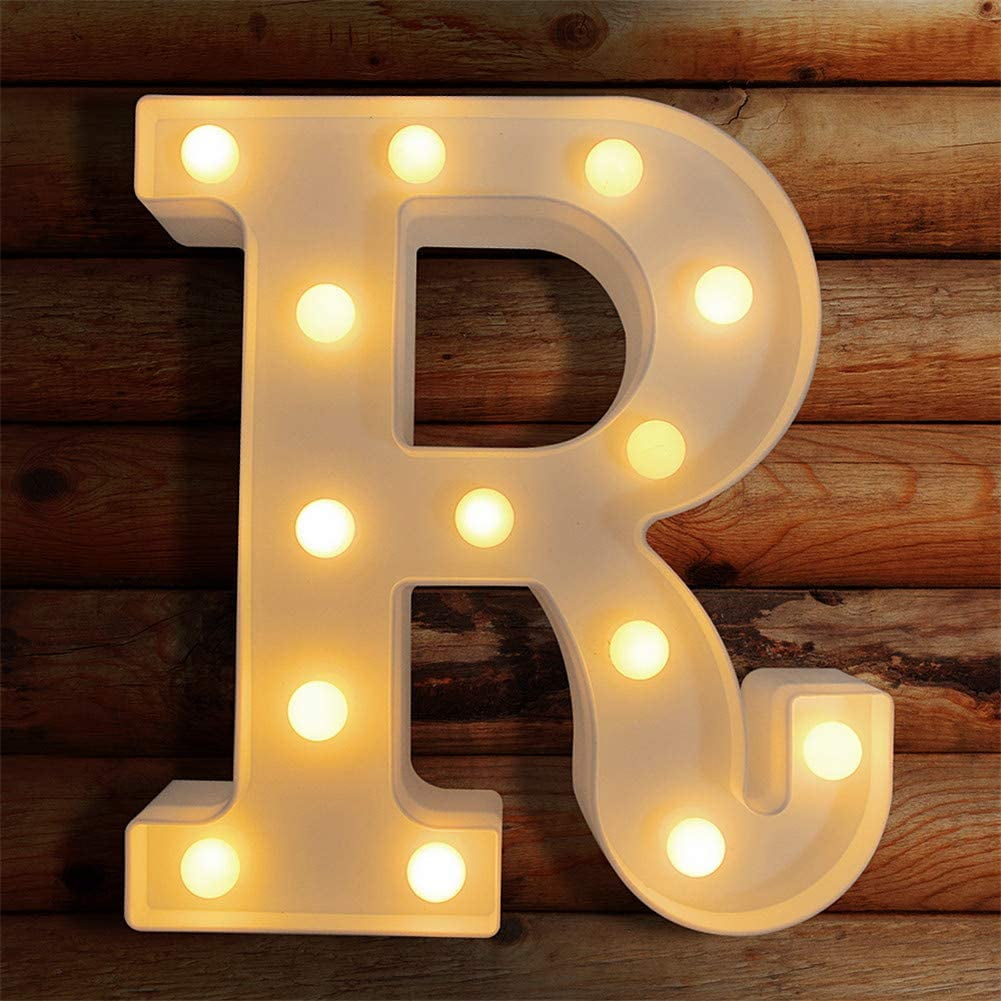 TETOU LED Letter Lights Luminous Letters Sign Home Decor for Wedding Birthday Party Christmas Battery Powered Decoration (A)