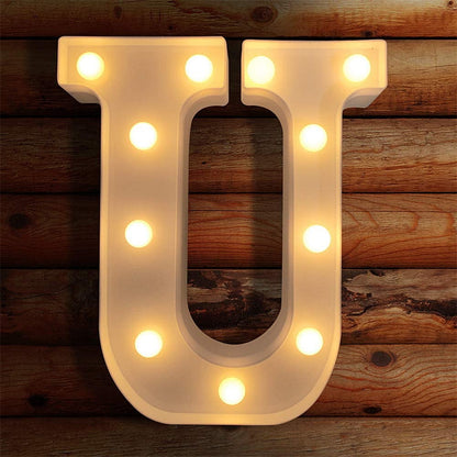 TETOU LED Letter Lights Luminous Letters Sign Home Decor for Wedding Birthday Party Christmas Battery Powered Decoration (A)