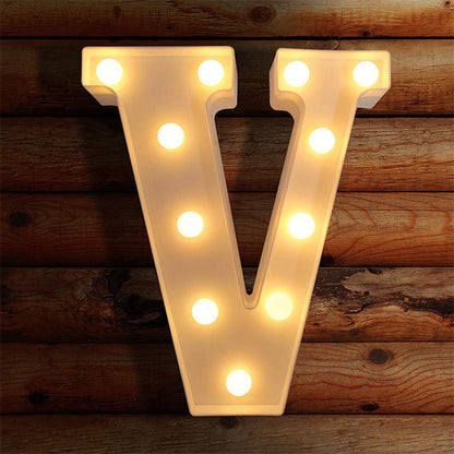 TETOU LED Letter Lights Luminous Letters Sign Home Decor for Wedding Birthday Party Christmas Battery Powered Decoration (A)
