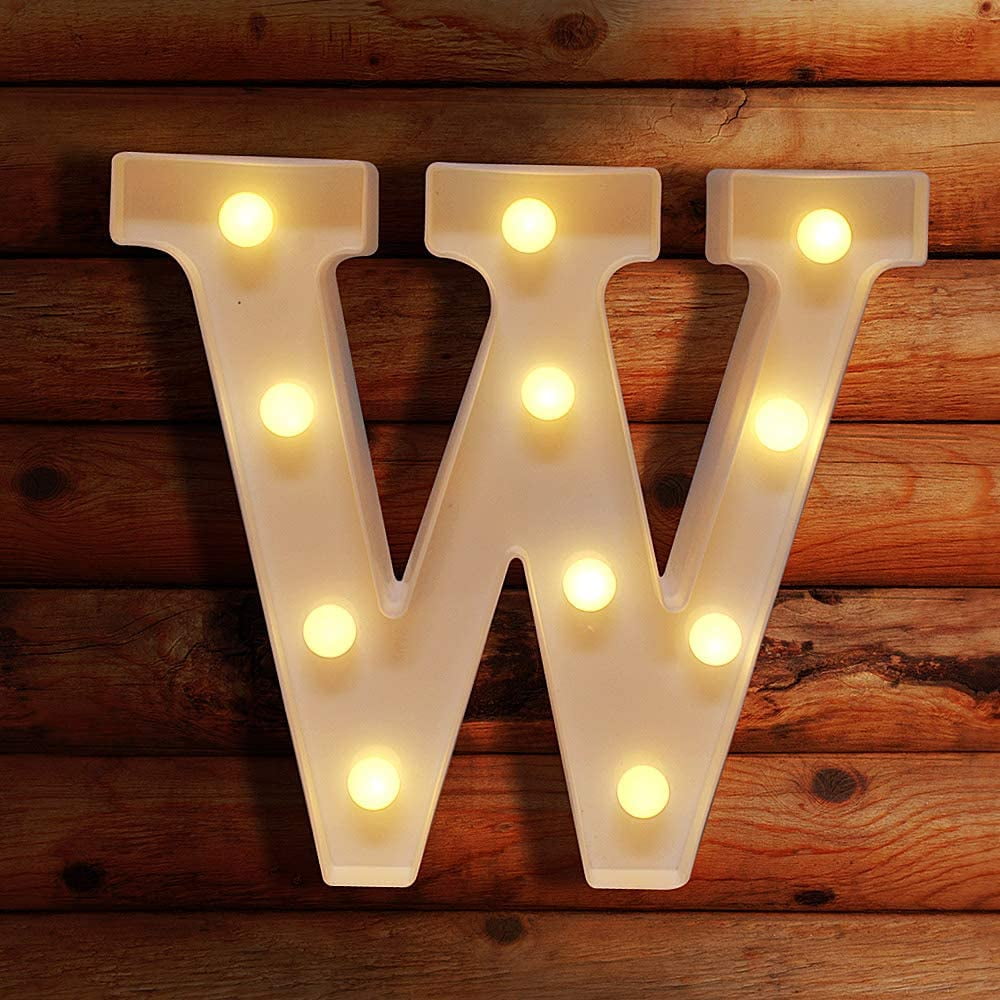 TETOU LED Letter Lights Luminous Letters Sign Home Decor for Wedding Birthday Party Christmas Battery Powered Decoration (A)