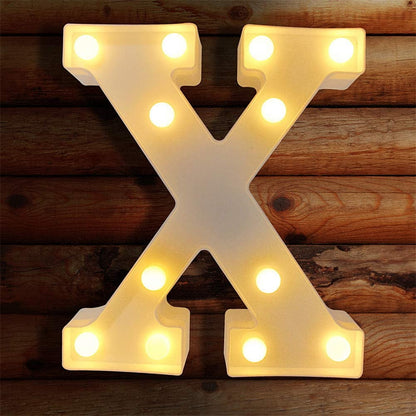 TETOU LED Letter Lights Luminous Letters Sign Home Decor for Wedding Birthday Party Christmas Battery Powered Decoration (A)