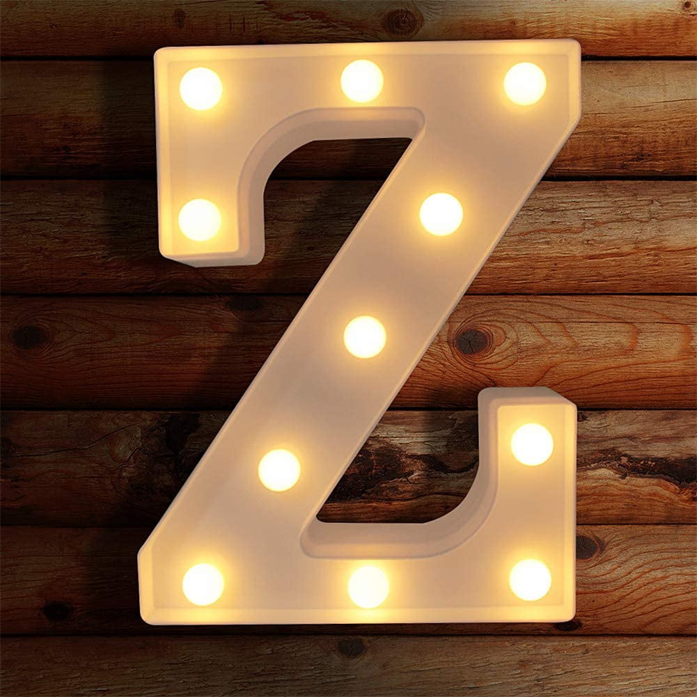 TETOU LED Letter Lights Luminous Letters Sign Home Decor for Wedding Birthday Party Christmas Battery Powered Decoration (A)