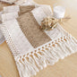 TETOU Sage Green Table Runner with Tassels 72 Inches Long Boho Macrame Farmhouse Table Runners for Home Decor Party Bohemian Rustic Bridal Shower Dining Decorations(12x72 Inches)