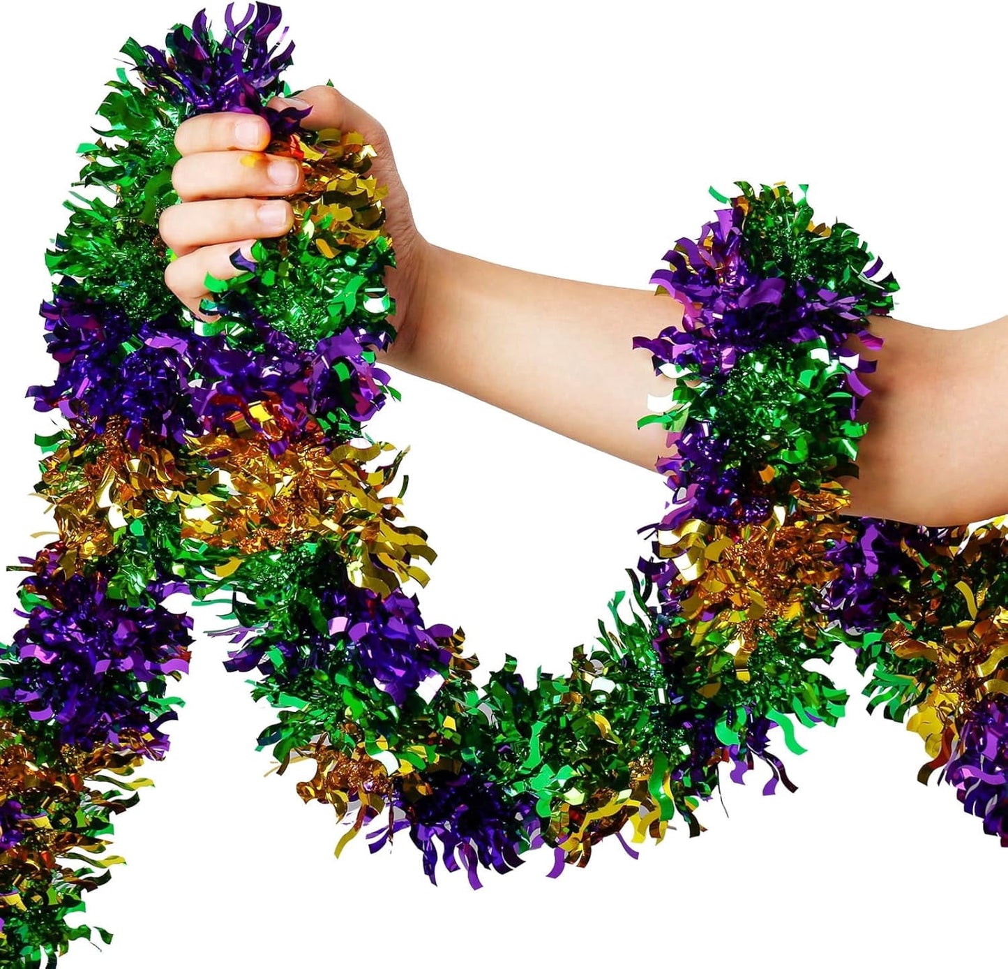 TETOU Easter Garland Decor,50Ft Pink Glitter Tinsel Spring Garland for Tree Home Fireplace Easter Party Indoor Outdoor Decoration