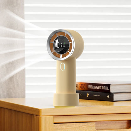 TETOU Portable Handheld Fan 3000mAh USB Rechargeable LED Digital Power Display Mini Personal Fan for Indoor Outdoor Office Travel