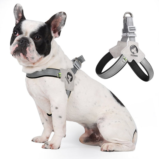 TETOU Reflective Pet Dog Harness, No Pull Vest Harnesses with Metal Buckles for Small Medium Large Dogs - Black, S