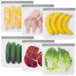 TETOU Reusable Gallon Freezer Bags 6pcs 11*10.6in Silicone Food Storage Leakproof Bags for Meat Fruit Vegetable Lunch Travel Storage Bags